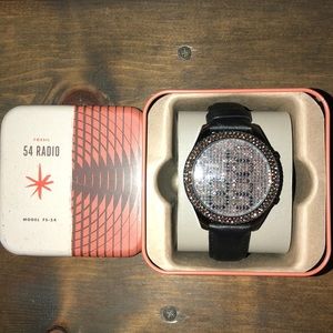 Fossil Electro-Tick Black and Gold Watch